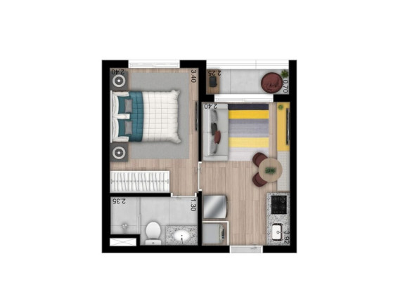 Imagem Imóvel com 1 Quarto à Venda, 33 m² em Morumbi - São Paulo