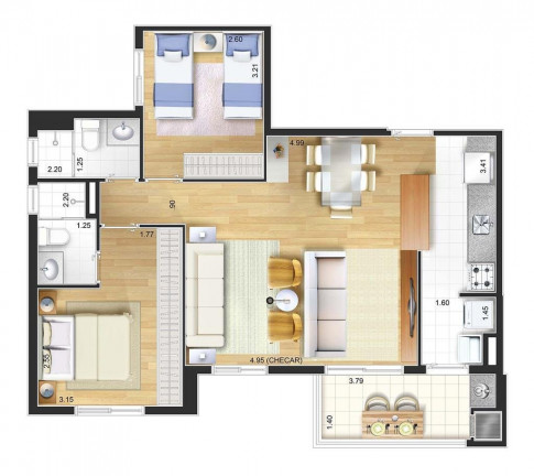 Imagem Apartamento com 3 Quartos à Venda, 72 m² em Campestre - Santo André