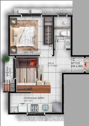 Imagem Apartamento com 1 Quarto à Venda, 36 m² em Camobi - Santa Maria Imagem Apartamento com 1 Quarto à Venda, 36 m² em Camobi - Santa Maria