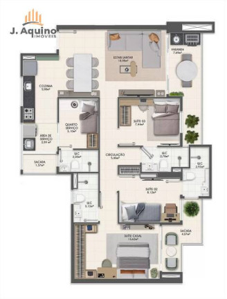 Apartamento com 3 Quartos à Venda, 104 m² em José Bonifácio - Fortaleza