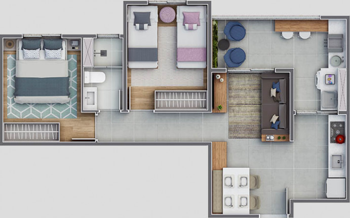 Imagem Apartamento com 2 Quartos à Venda, 55 m² em São Pedro - Osasco