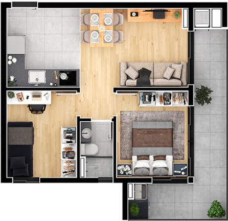 Imagem Apartamento com 2 Quartos à Venda, 56 m² em água Verde - Curitiba Imagem Apartamento com 2 Quartos à Venda, 56 m² em água Verde - Curitiba