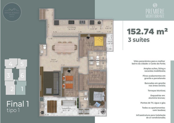 Imagem Imóvel com 3 Quartos à Venda, 152 m² em Canto Do Forte - Praia Grande
