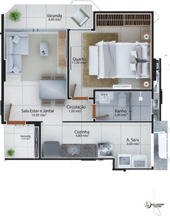 Imagem Apartamento com 1 Quarto à Venda, 38 m² em Praia Do Morro - Guarapari