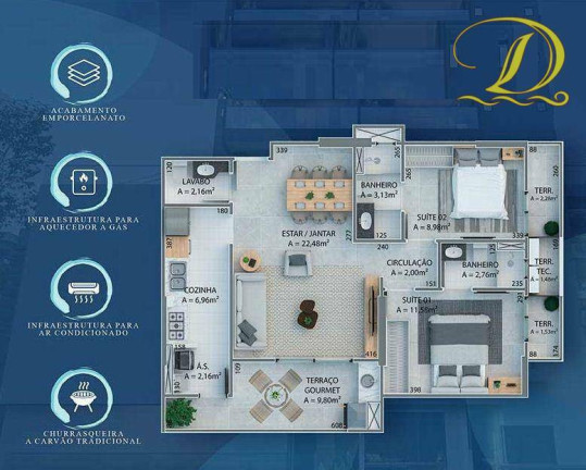 Imagem Apartamento com 2 Quartos à Venda, 86 m² em Aviação - Praia Grande Imagem Apartamento com 2 Quartos à Venda, 86 m² em Aviação - Praia Grande