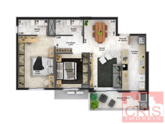 Imagem Apartamento com 2 Quartos à Venda, 97 m² em São Bento - Bento Gonçalves Imagem Apartamento com 2 Quartos à Venda, 97 m² em São Bento - Bento Gonçalves