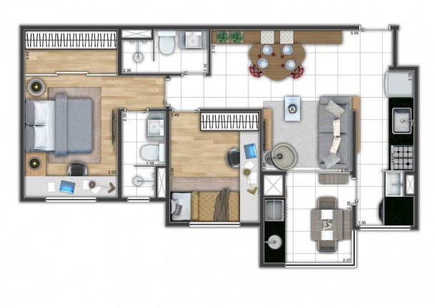 Imagem Apartamento com 2 Quartos à Venda, 62 m² em Vila Assunção - Santo André Imagem Apartamento com 2 Quartos à Venda, 62 m² em Vila Assunção - Santo André