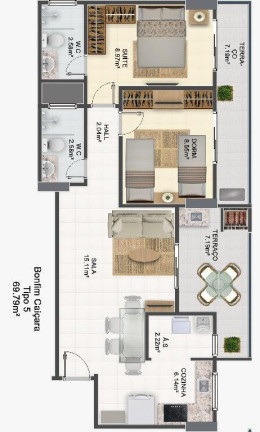 Imagem Apartamento com 2 Quartos à Venda, 68 m² em Caiçara - Praia Grande Imagem Apartamento com 2 Quartos à Venda, 68 m² em Caiçara - Praia Grande