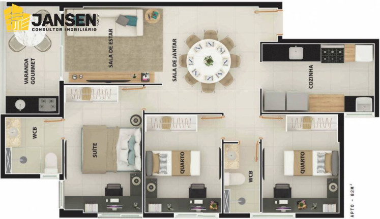 Imagem Apartamento com 3 Quartos à Venda, 82 m² em Manaíra - João Pessoa