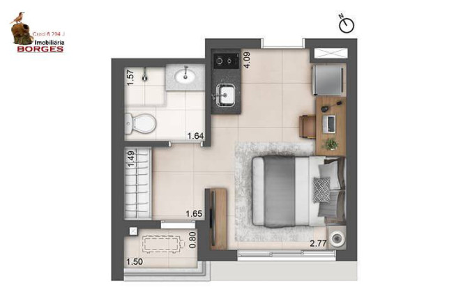 Imagem Apartamento com 1 Quarto à Venda, 21 m² em Campo Belo - São Paulo