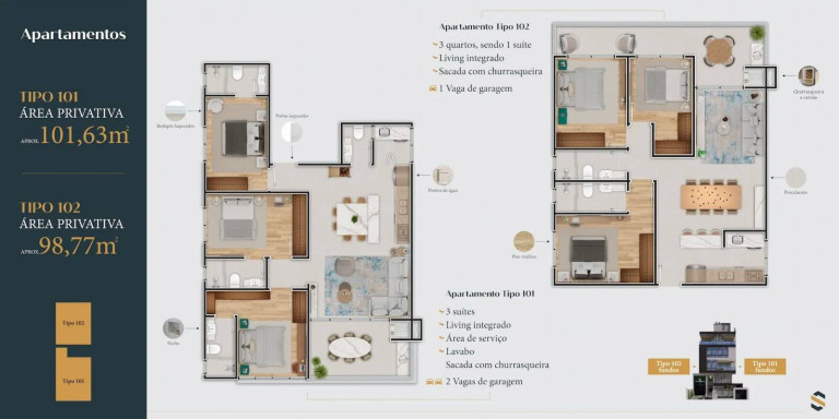 Imagem Apartamento com 3 Quartos à Venda, 98 m² em Mariscal - Bombinhas Imagem Apartamento com 3 Quartos à Venda, 98 m² em Mariscal - Bombinhas