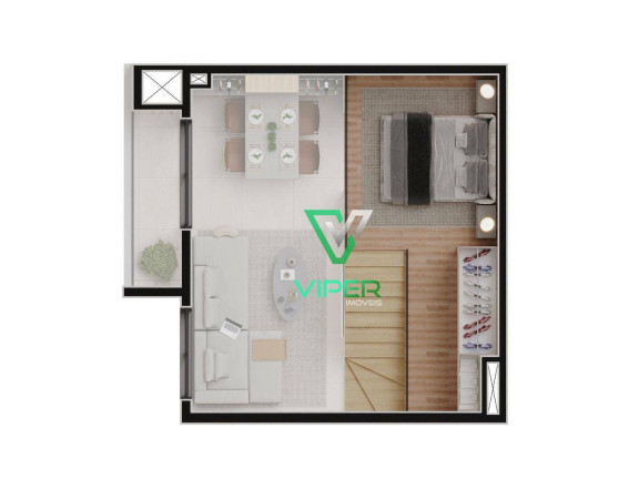 Imagem Apartamento com 1 Quarto à Venda, 22 m² em Alto Da Glória - Curitiba