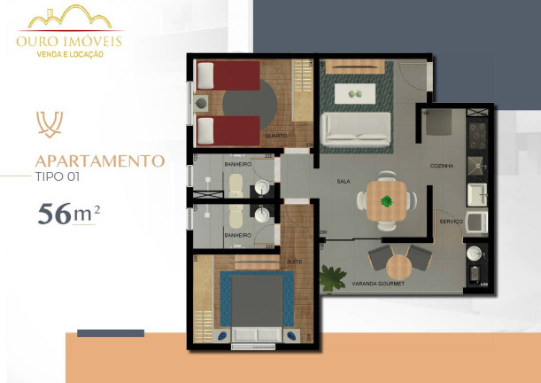 Imagem Apartamento com 2 Quartos à Venda, 56 m² em Castelo - Belo Horizonte