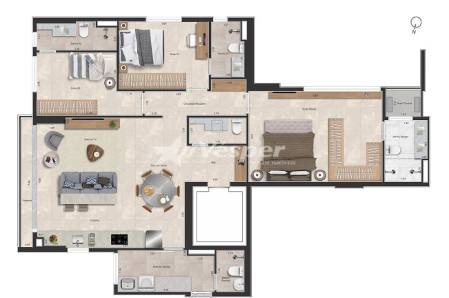 Imagem Apartamento com 3 Quartos à Venda, 148 m² em Setor Oeste - Goiânia