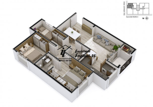 Imagem Apartamento com 1 Quarto à Venda, 44 m² em Canabarro - Teutônia