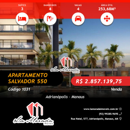 Imagem Apartamento com 3 Quartos à Venda, 253 m² em Adrianópolis - Manaus