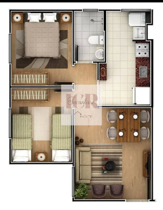 Imagem Apartamento com 2 Quartos à Venda, 47 m² em Jardim Tatiana - Votorantim