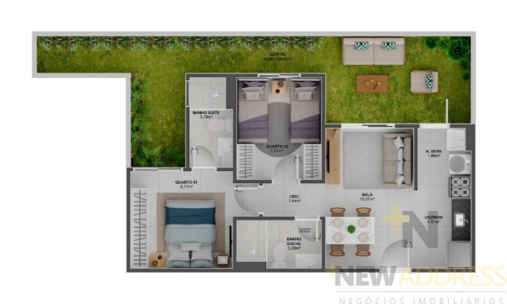 Imagem Apartamento com 2 Quartos à Venda, 46 m² em Ataíde - Vila Velha