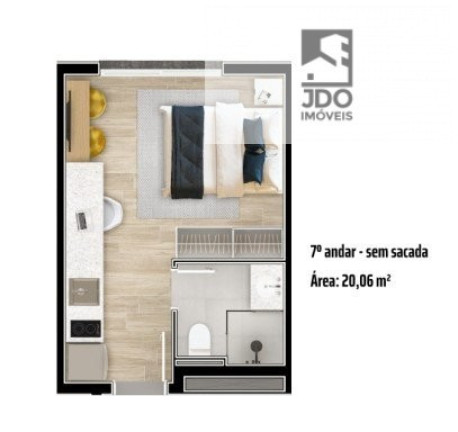Imagem Apartamento com 1 Quarto à Venda, 20 m² em Batel - Curitiba Imagem Apartamento com 1 Quarto à Venda, 20 m² em Batel - Curitiba