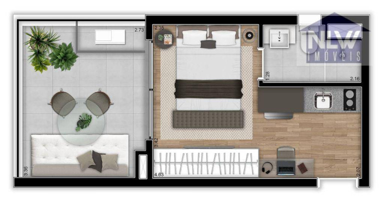 Studio com 1 Quarto à Venda, 29 m² em Santo Amaro - São Paulo