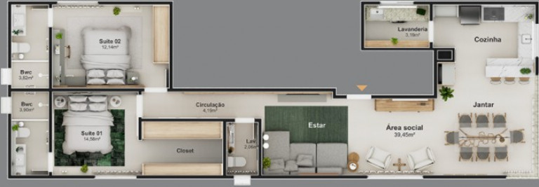 Imagem Imóvel com 2 Quartos à Venda, 93 m² em Centro - Balneário Camboriú