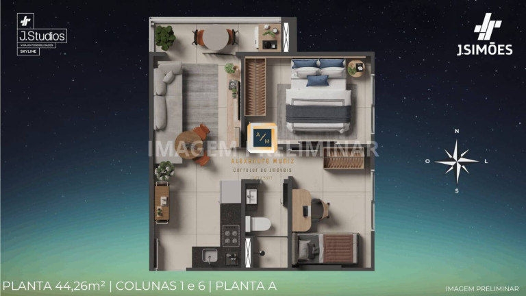 Imagem Apartamento com 1 Quarto à Venda, 44 m² em Aldeota - Fortaleza Imagem Apartamento com 1 Quarto à Venda, 44 m² em Aldeota - Fortaleza