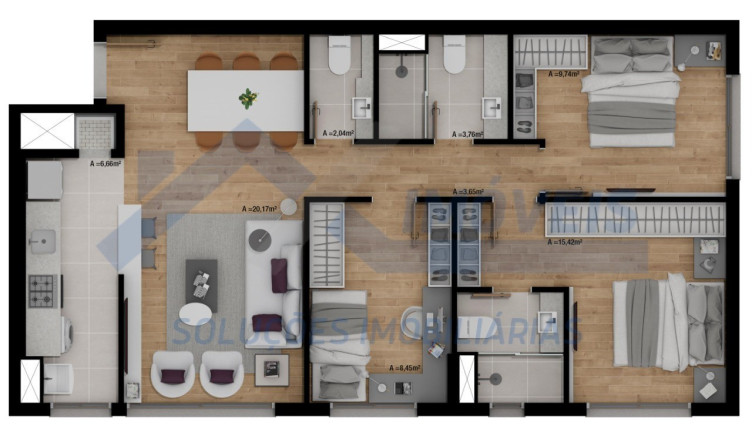 Imagem Imóvel com 2 Quartos à Venda, 62 m² em Passo Da Areia - Porto Alegre