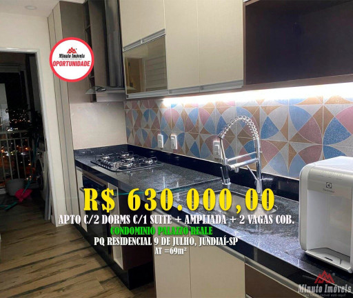 Apartamento com 2 Quartos à Venda, 69 m² em Parque Residencial Nove De Julho - Jundiaí