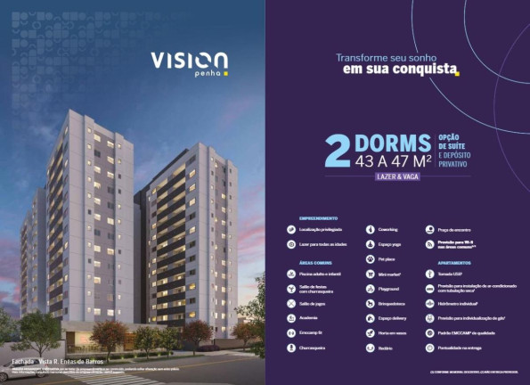 Imagem Apartamento com 2 Quartos à Venda, 47 m² em Penha De França - São Paulo