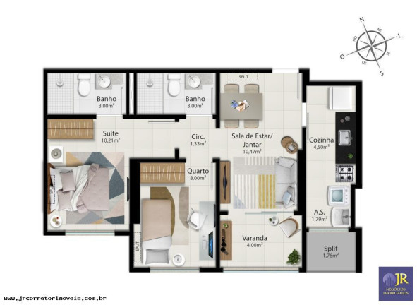 Imagem Apartamento com 2 Quartos à Venda, 58 m² em Jockey De Itaparica - Vila Velha Imagem Apartamento com 2 Quartos à Venda, 58 m² em Jockey De Itaparica - Vila Velha