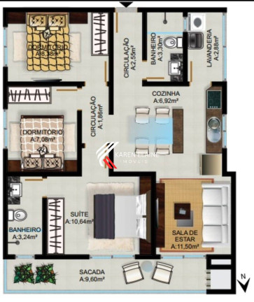 Imagem Apartamento com 3 Quartos à Venda, 90 m² em Flor De Nápolis - São José