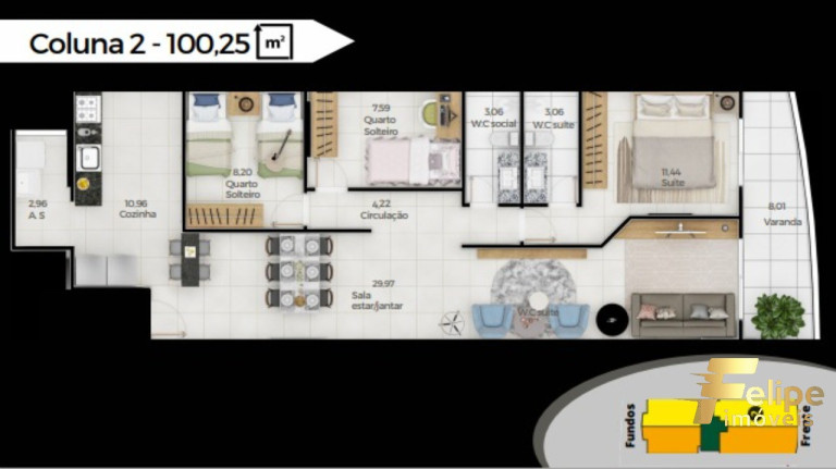 Imagem Imóvel com 2 Quartos à Venda, 70 m² em Bento Ferreira - Vitória