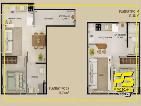 Imagem Apartamento com 1 Quarto à Venda, 31 m² em Tambaú - João Pessoa