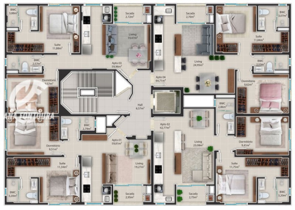 Imagem Apartamento com 2 Quartos à Venda, 63 m² em Centro - Balneário Camboriú