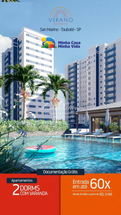 Apartamento com 2 Quartos à Venda, 45 m² em Chácara São Manoel - Taubaté