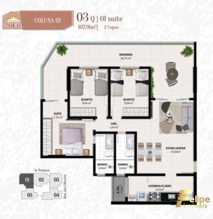 Imagem Imóvel com 3 Quartos à Venda, 80 m² em Praia Do Morro - Guarapari Imagem Imóvel com 3 Quartos à Venda, 80 m² em Praia Do Morro - Guarapari