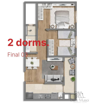 Imagem Apartamento com 2 Quartos à Venda, 54 m²
