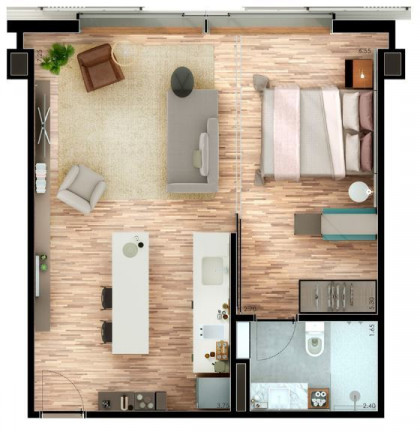 Imagem Apartamento com 1 Quarto à Venda, 48 m² em Moema - São Paulo