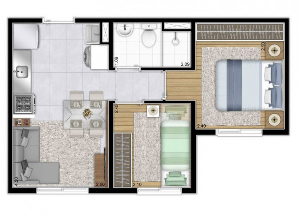 Imagem Apartamento com 2 Quartos à Venda, 33 m² em Vila Ema - São Paulo