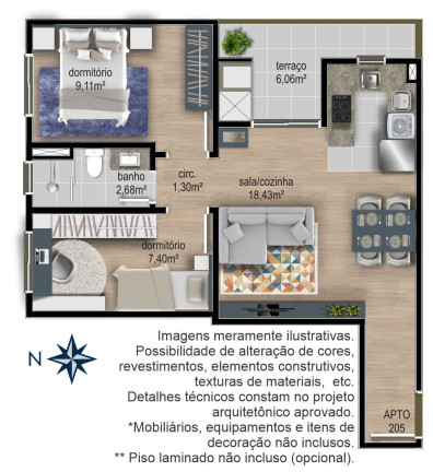 Imagem Apartamento com 2 Quartos à Venda, 48 m² em Cidade Nova - Caxias Do Sul
