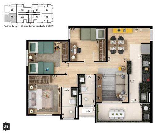 Imagem Apartamento com 3 Quartos à Venda, 77 m² em Além Ponte - Sorocaba