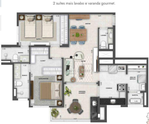 Imagem Apartamento com 2 Quartos à Venda, 91 m² em Parque Campolim - Sorocaba