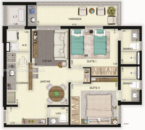 Imagem Apartamento com 2 Quartos à Venda, 76 m² em Nova Ribeirânia - Ribeirão Preto
