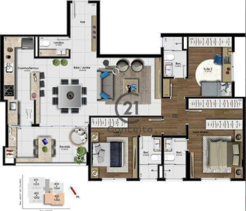 Imagem Apartamento com 3 Quartos à Venda, 129 m² em Estreito - Florianópolis