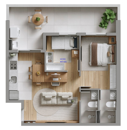 Imagem Apartamento com 2 Quartos à Venda, 27 m² em Novo Mundo - Curitiba
