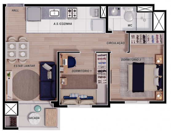 Imagem Apartamento com 2 Quartos à Venda, 44 m² em Itoupavazinha - Blumenau Imagem Apartamento com 2 Quartos à Venda, 44 m² em Itoupavazinha - Blumenau
