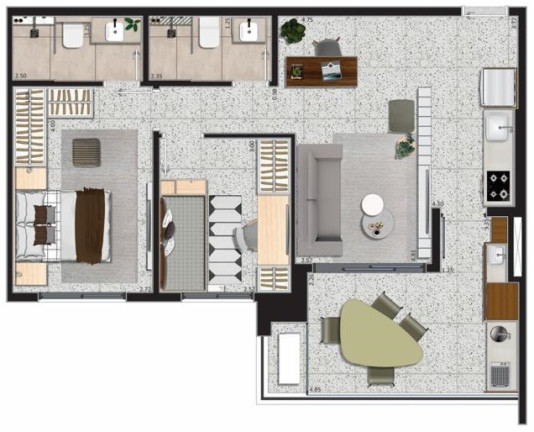 Imagem Apartamento com 2 Quartos à Venda, 69 m² em Campo Belo - São Paulo