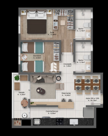 Imagem Apartamento com 2 Quartos à Venda, 63 m² em Nossa Senhora Do Rosário - Santa Maria Imagem Apartamento com 2 Quartos à Venda, 63 m² em Nossa Senhora Do Rosário - Santa Maria