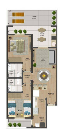 Imagem Apartamento com 2 Quartos à Venda, 83 m² em Mata Atlântica  - Volta Redonda