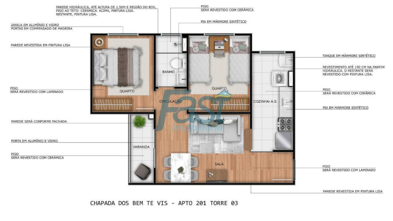 Imagem Apartamento com 2 Quartos à Venda, 42 m² em Jardim Imperial - Cuiabá